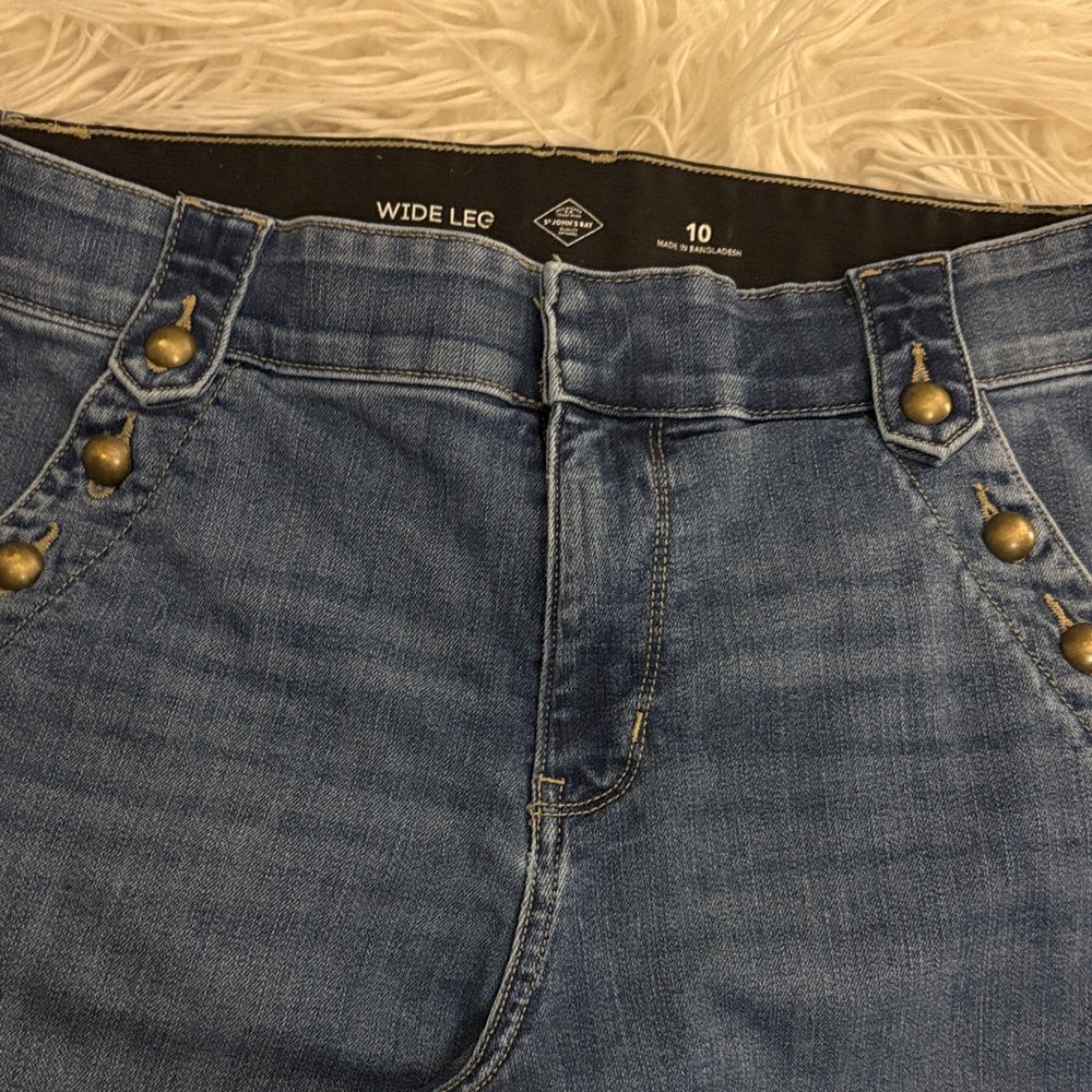 St. John's Bay Wide Leg Jeans in Classic Blue